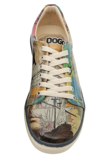 Femme Cuir Vegan Multicolore Baskets - Ancient Tales Motif - 