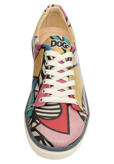 Femme Cuir Vegan Multicolore Baskets - Painting in Harmony Motif - 