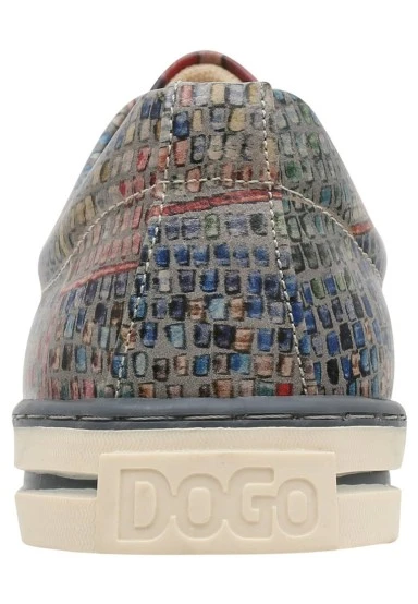 Femme Cuir Vegan Multicolore Baskets - Mini Mosaic Motif - 