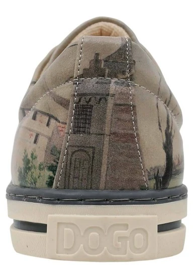 Femme Cuir Vegan Multicolore Baskets - Birds of the Castle Motif - 