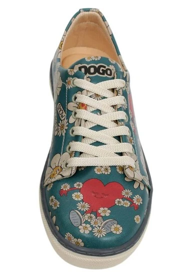 Femme Cuir Vegan Multicolore Baskets - Show Yourself More Love Motif - 