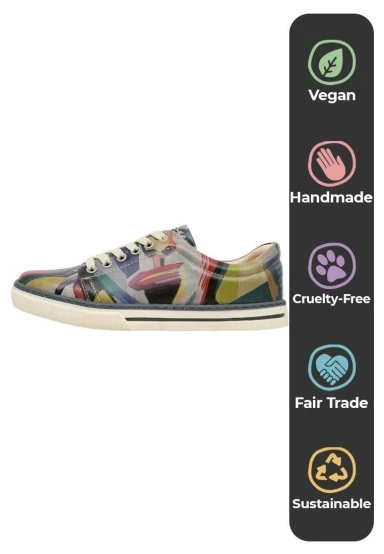 Femme Cuir Vegan Multicolore Baskets - You Are Never Alone Motif - 