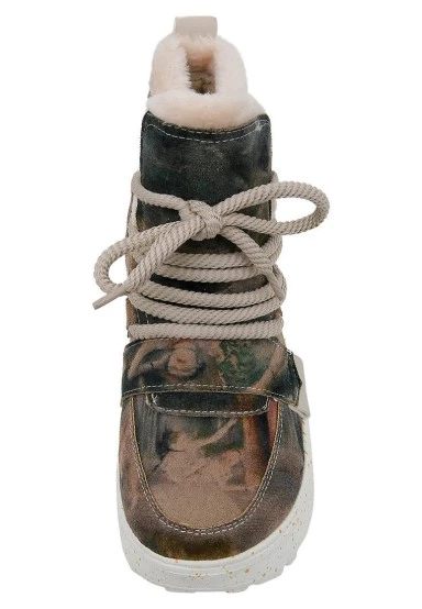Femme Cuir Vegan Multicolore Bottes - Ballerinas Motif - 