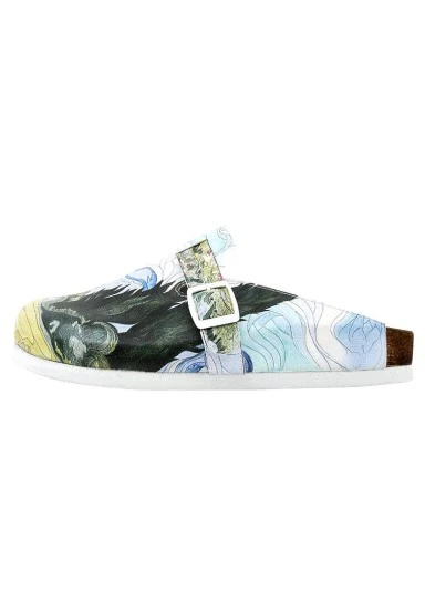 Femme Cuir Vegan Multicolore Chaussons - Vincent van Gogh A Wheat Field with Cypresses Motif - 