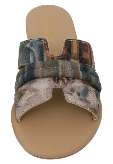 Femme Cuir Vegan Multicolore Chaussons - Ballerinas Motif - 