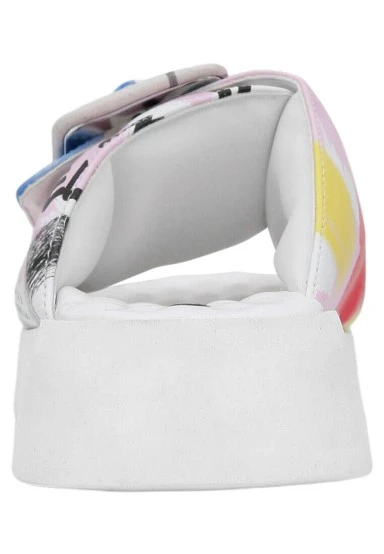 Femme Cuir Vegan Multicolore Chaussons - The Creation of the Collage Motif - 