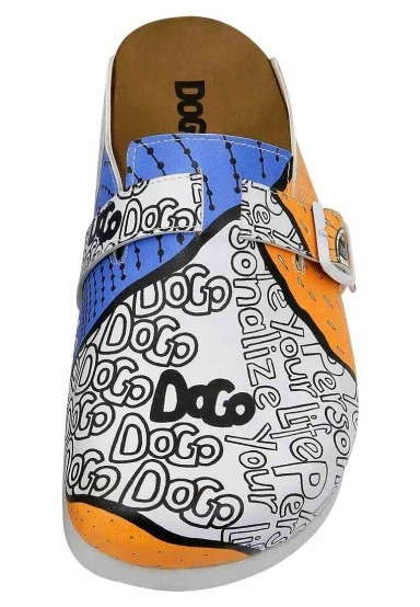 Femme Cuir Vegan Multicolore Chaussons - Center View Motif - 