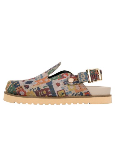 Dogo - Femme Cuir Vegan Multicolore Chaussons - Anatolian Patterns Motif