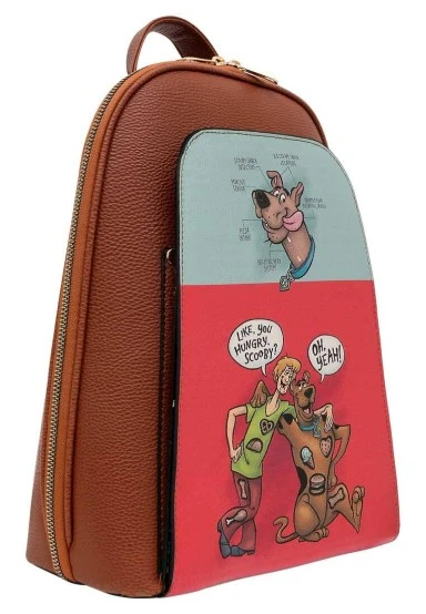 Femme Cuir Vegan Multicolore Sac à Dos - Warner Bros Hungry Doo Scooby Doo Motif - 