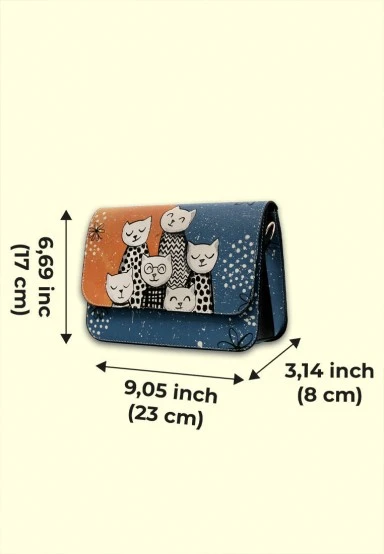 Femme Cuir Vegan Multicolore Sac à Main - Family Portrait Motif - 