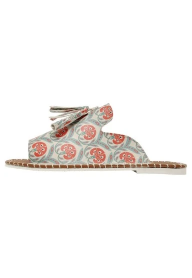 Femme Cuir Vegan Multicolore Sandales - Carnation Motif - 