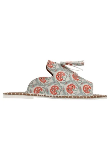 Femme Cuir Vegan Multicolore Sandales - Carnation Motif - 