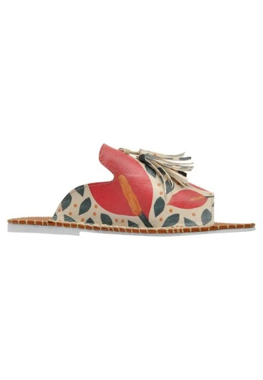 Femme Cuir Vegan Multicolore Sandales - Growing Together Motif - 