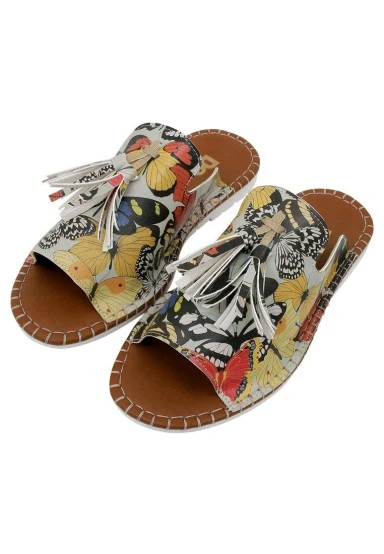 Femme Cuir Vegan Multicolore Sandales - Grace comes in many colors Motif - 