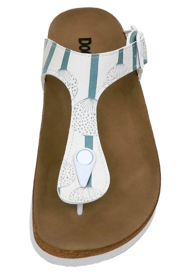 Femme Cuir Vegan Multicolore Sandales - Dandelion Motif - 