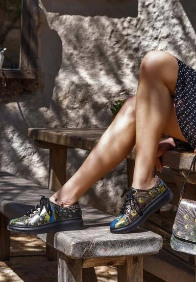 Femme Cuir Vegan Noir Baskets - All Beauty is in You Motif - 