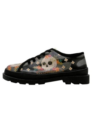 Femme Cuir Vegan Noir Baskets - Embrace What Scares You Motif - 