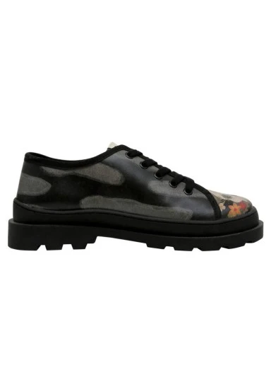 Femme Cuir Vegan Noir Baskets - Embrace What Scares You Motif - 