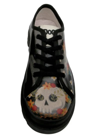 Femme Cuir Vegan Noir Baskets - Embrace What Scares You Motif - 