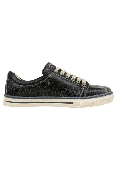 Femme Cuir Vegan Noir Baskets - Agent of Chaos Motif - 