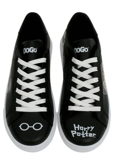Femme Cuir Vegan Noir Baskets - Warner Bros Friends Till Eternity Harry Potter Motif - 