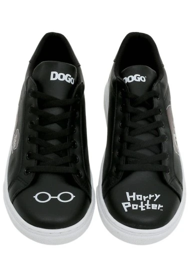Femme Cuir Vegan Noir Baskets - Warner Bros Friends Till Eternity Harry Potter Motif - 