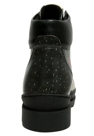 Femme Cuir Vegan Noir Bottes - Save the Bird Motif - 