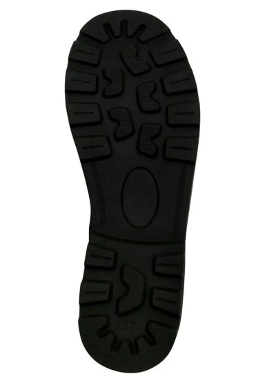 Femme Cuir Vegan Noir Bottes - White Rabbit Motif - 