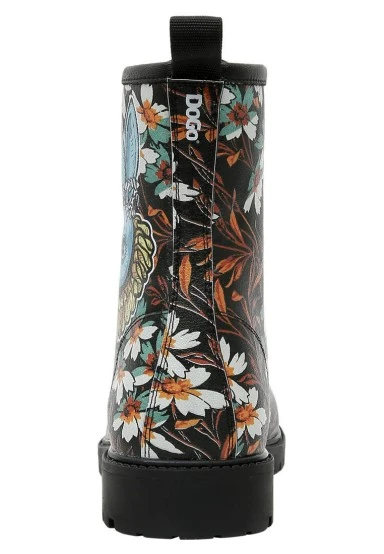 Femme Cuir Vegan Noir Bottes Longues - Are You Lost Motif - 