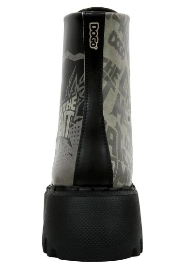 Femme Cuir Vegan Noir Bottes Longues - Catch the Moment Motif - 