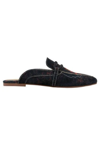 Femme Cuir Vegan Noir Chaussons - Warner Bros Tasmanian Devil Motif - 
