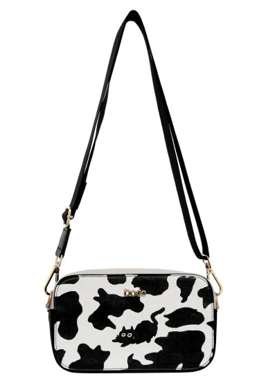 Femme Cuir Vegan Noir Sac à Main - Cowie Motif - 