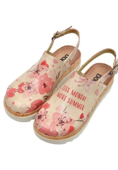 Femme Cuir Vegan Beige Sandales Compensées - More Summer Motif - 