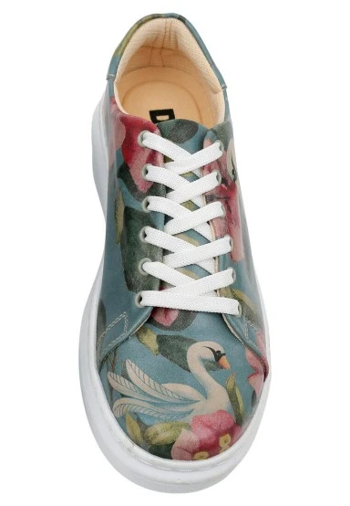 Femme Cuir Vegan Turquoise Baskets - Eye Candy & Soul Food Motif - 
