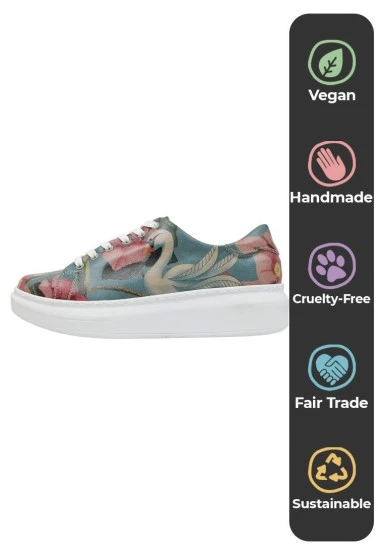 Femme Cuir Vegan Turquoise Baskets - Eye Candy & Soul Food Motif - 