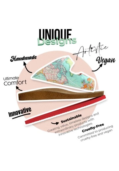 Femme Cuir Vegan Turquoise Sandales - Explore Motif - 