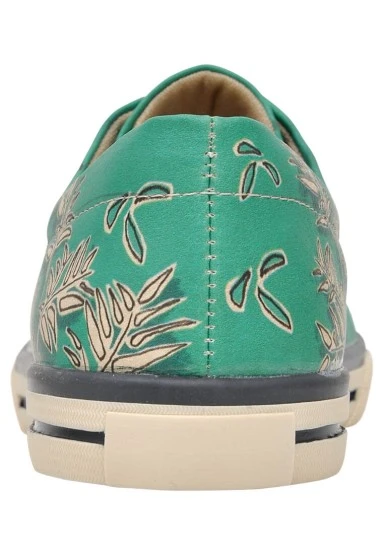 Femme Cuir Vegan Vert Baskets - Koala Hug Motif - 