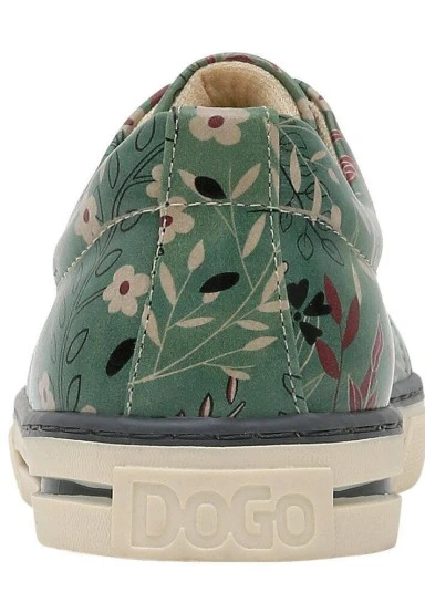 Femme Cuir Vegan Vert Baskets - Spirit Animal Motif - 