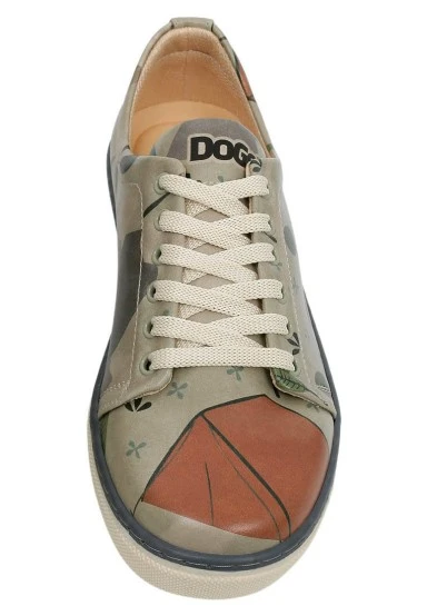 Femme Cuir Vegan Beige Baskets - This is Our Happy Place Motif - 