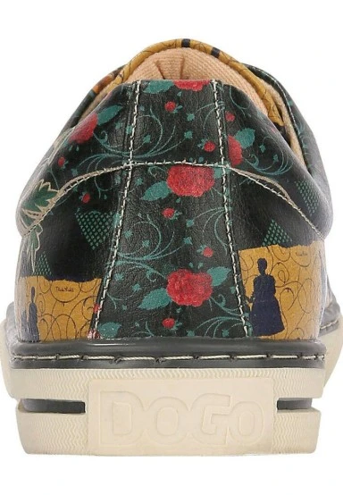 Femme Cuir Vegan Vert Baskets - Frida’s World Frida Kahlo Motif - 