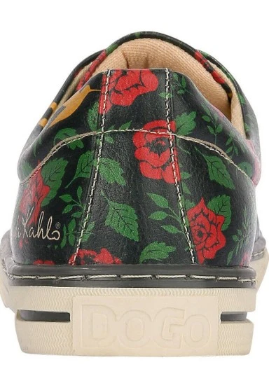 Femme Cuir Vegan Vert Baskets - Arrows Frida Kahlo Motif - 