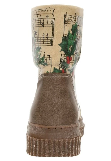 Femme Cuir Vegan Vert Bottes Longues - Your Voice is Like A Song To Me Motif - 