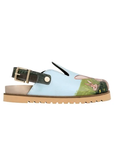 Femme Cuir Vegan Vert Chaussons - Going on an Adventure Motif - 