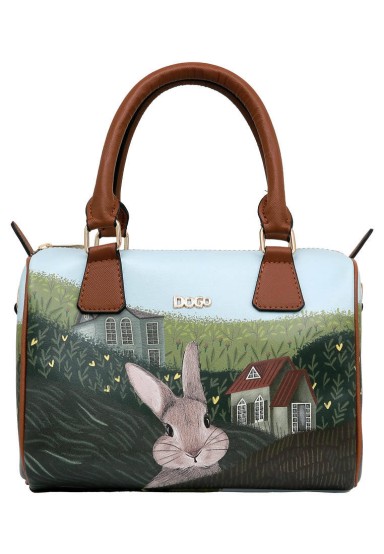 Dogo - Femme Cuir Vegan Vert Sac à Main - Going on an Adventure Motif