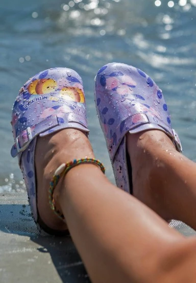 Femme Cuir Vegan Violet Chaussons - Just Wanna Bee with You Motif - 