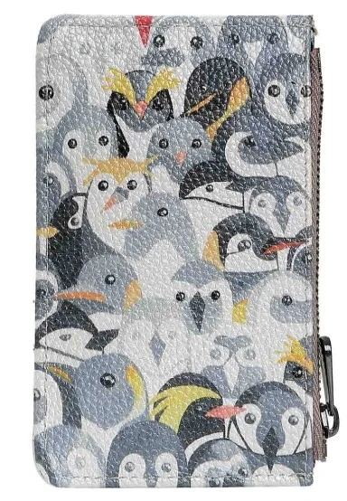 Femme Gris Portefeuille - Penguins Motif - 