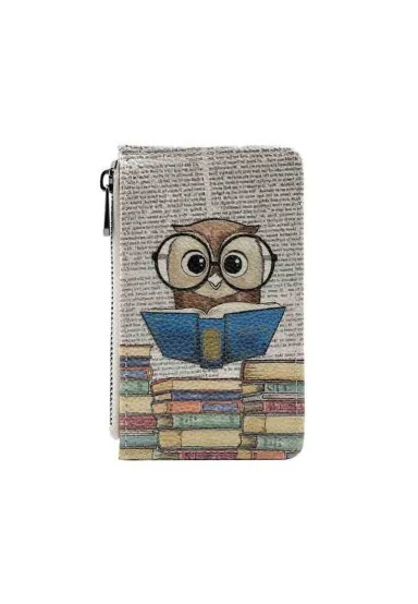 Femme Multicolore Portefeuille - The Wise Owl Motif - 