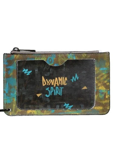 Femme Noir Portefeuille - Dynamic Spirit Motif - 