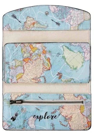 Femme Turquoise Portefeuille - Explore Motif - 