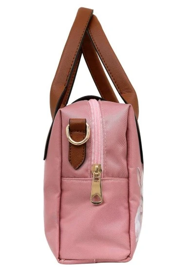 Femme Vegan Beige Medium Sac à Main - Bunny Love Motif - 